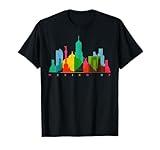 Mexico D.F. Skyline Colourful Retro Vintage Mexico City T-Shirt