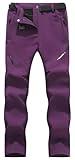 MOERDENG Women's Insulated Snow Ski Pants Waterproof Softshell Pants Fleece Lined Winter Warm Hiking Pants