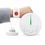 Caregiver Call Button Life Alert Nurse Call System Alert Button for Seniors Elderly Monitoring at Home 1 Plugin Receiver 1 Watch Button