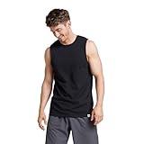 Russell Athletic Men's Cotton Performance Sleeveless Muscle T-Shirt,Black,X-Large