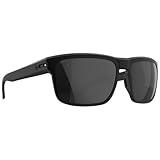 Spy Optic Men's Region XL Rectangular Sunglasses, Soft Matte Black Happy Boost Polar Black Mirror, 62 mm