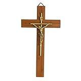 NOVICA Artisan Crafted Cedar Wood and Metal Hanging Wall Cross, Brown, Jesus Our Savior'