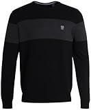 Chaps Men's Sweater - Midweight Classic Fit Cotton Crewneck Striped Pullover Sweater for Men (S-2XL), Size X-Large, Solid Black