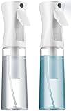 2 Pack Continuous Spray Bottles - Ultra Fine Mist Sprayer | Water Spray Bottle For Hair Mister Spray Bottle | Hair Spray Bottles For Hairstyling, Cleaning, Salons - 2pk 6.8 OZ / 200 ML