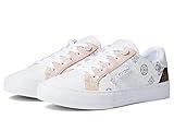 GUESS Womens Loven Sneaker, White/Pink 680, 8 US