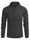 COOFANDY Men's Fashion Shawl Collar Pullover Casual Long Sleeve Knitted Sweaters