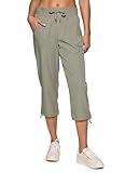 RBX Active Women's Cargo Capri Pant with Pockets Fashion Lightweight Woven with Drawstring Smoke Sage M