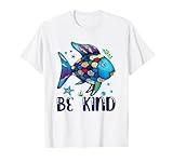 Be Kind Rainbow Scale Fish Teacher Reading Book Toddler Kids T-Shirt