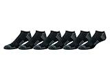 Amazon Essentials Men's Cotton Performance Cushioned No Show Socks for Men, Breathable Athletic, 6 Pairs, Black, 8-12