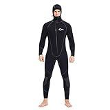 Wetsuits Men's Ultra Stretch 7Mm Neoprene Full Suits Long Sleeve, Winter Warm Front Zip Full Body Diving Suit for Snorkeling Scuba Diving Swimming,XXL