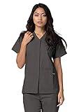 Adar Uniforms Women's Universal Snap Front Scrub Top - 604 - Pewter - M