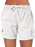 ANRABESS Womens Summer Shorts 2025 Dressy Casual Hiking Cargo Shorts Trendy Outdoor Outfits 6 Pockets White X-Large