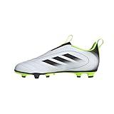 adidas Goletto IX Laceless Firm Multi Ground Sneaker, White/Black/Lucid Lemon, 3 US Unisex Little Kid