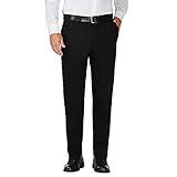 Haggar Mens Work To Weekend Hidden Expandable Waist No Iron Flat Front Dress-pants, Black, 40W X 32L US