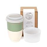 NOVA CERAMICS Travel Mug - Ceramic To Go Coffee Mug With Lid – Travel Mug Ceramic To Go Cup – Microwave & Dishwasher Safe Ceramic Coffee Mug With Lid - Gifts For Women Men Him Her – 12oz – Sage Green