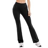 Ipletix Flare Leggings for Women-Bootcut Yoga Pants for Women High Waisted Flared Leggings Dress Pants Black