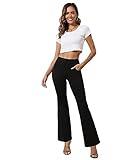 Agenlulu High Waisted Pants for Women Tummy Control 4 Way Stretch Comfy Non See Through Bootcut Yoga Dress Pants Women Casual