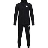 Under Armour Boys' Knit Track Suit, Black (001)/White, Youth Small
