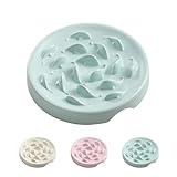 Melamine Slow Feeder Cat Bowl - Slow Down Cat Food Dish - Fun Interactive Maze Design - Anti Vomiting, Healthy Eating - Dishwasher Safe - 8.7''W x 1.6''H