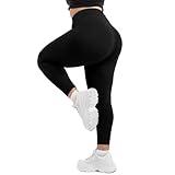 CADITEX Leggings for Women Plus Size, High Waist Buttery Soft Women's Leggings, Tummy Control Plus Size Yoga Pants for Women Black