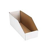 EXYGLO Cardboard Boxes, Pack of 35 Corrugated Storage Bins 12x4x4.5inch Pantry Organizer Bins for Shelves Garage Office Organization