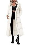 PRETTYGARDEN Women's Winter Long Puffer Coats Hooded Zip Up Casual Thickened Down Jackets Trendy Warm Clothes Outerwear (Beige,Medium)