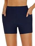 Lecieldusoir Plus Size Women's Swim Shorts High Waisted Bathing Suit Bottoms Swimsuit Board Shorts 4'' Swimwear Bikini Boy Shorts