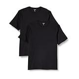 Amazon Essentials Men's Cotton Regular-Fit Short-Sleeve Crewneck T-Shirt, Pack of 2, Black, Large