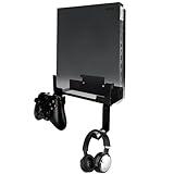 Chanvoo Xbox One X Wall Mount, Steel Wall Mount Stand for Xbox One X with Detachable Controller & Headphone Holder Kit (Black)