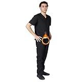 M&M SCRUBS Men Scrub Set Medical Scrub Top and Pants M Black