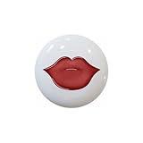 Lady Girl Stuff Red Makeup Nail Polish - 1.5" Decorative Glossy Ceramic Dresser Drawer PULLS Cabinet Cupboard KNOBS (lips1)