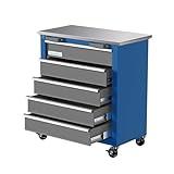 LARBANKE 5-Drawer Rolling Tool Chest,Tool Cabinet on Wheels with Keyed Locking System and Drawer Liners,Tool Chest with Link Buckle and can be Combined to Large Cabinet Set,for Warehouse,Garage