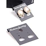PurYupearl 100 Pieces Black Earrings Display Card, Plastic ewelry Packaging DIY Earrings Holder Jewelry Display Card Supplies Jewelry Making Display and Packaging Supplies (3x3.7cm)