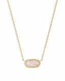 Kendra Scott Elisa Pendant Necklace for Women, Fashion Jewelry, 14k Gold-Plated, Rose Quartz