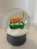 Cat Litter Snow Globe - Back in Stock! Kitty Snow Globe - Gift for Cat Lovers, White Elephant, Christmas Idea - Orange Cat - Funny - Kitten