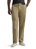 Lee Men's Flat Front Relaxed Straight Pant, Khaki