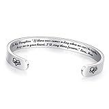 TONY & SANDY Daughter Gifts from Mom To My Daughter Cuff Bracelet Hidden Message Mother Daughter Gift Jewelry Wedding Birthday Easter Gifts for Teens Girls Adults Stocking Stuffers