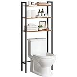 HOOBRO Over The Toilet Storage, 3-Tier Over Toilet Bathroom Organizer, Over The Toilet Shelf, Space Saver Bathroom Over Toilet Storage, Easy to Assemble, Rustic Brown BF41TS01