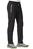 TBMPOY Men's Travel Hiking Pants Lightweight Athletic Pant Quick Dry Windbreaker Fishing Running Active Jogger Black XL