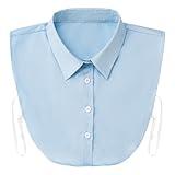 Fake Collar Detachable Dickey Collar Blouse Half Shirts Peter Pan Faux False Collar for Women & Girls Favors (Blue)