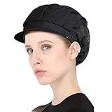 4 or 8 Pack Chef Hat Kitchen Cooking Chef Cap Adjustable Food Service Hair Nets Reusable Washable Mesh Bouffant Beanie (One Size, 4 Pack Brim Black, one_Size)