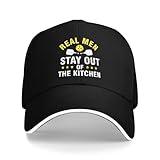 Real Men Stay Out of The Kitchen Pickleball Baseball Cap Classic Adjustable Fashion Casquette Hat for Men and Women Black