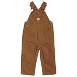 Carhartt Baby-boys Infant Washed Duck Bib Overall, Brown, 12 Mo.