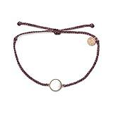 Pura Vida Rose Gold Mother of Pearl Bracelet - Plated Charm, Adjustable Waterproof Band - Dark Lilac