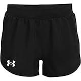 Under Armour Girls' Fly By Shorts , Black (001)/White , Large