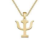HOLLP Psi Symbol Necklace Psychology Psychiatry Psi Symbol Pendant Necklace Greek Alphabet Necklace Medical Sign Jewelry (Gold)