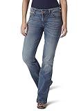 Wrangler Women's Retro Mae Mid Rise Stretch Boot Cut Jean,Mid Wash,11W X 34L