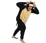 dressfan Animal Black Bull Pajamas One Piece Sleepwear Christmas Halloween Cosplay Jumpsuits Costume for Unisex Adults Teens Kids