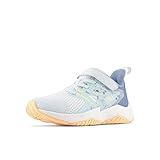 New Balance Kid's Rave Run V2 Hook & Loop Shoe, Ice Blue/Bright Cyan/Solar Flare, 5.5 Big Kid