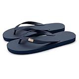 Feelgoodz Mens Classicz Rubber Flip-Flops, Surf (Blue), Size 10 - Waterprooof, 100% Natural Rubber & All-Vegan Sandals, Fair Trade Certified Slippers, Consciously Sourced & Artisan-Crafted